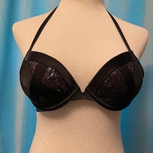 VS Victoria’s Secret Very Sexy holographic holo sequin push up halter bra
